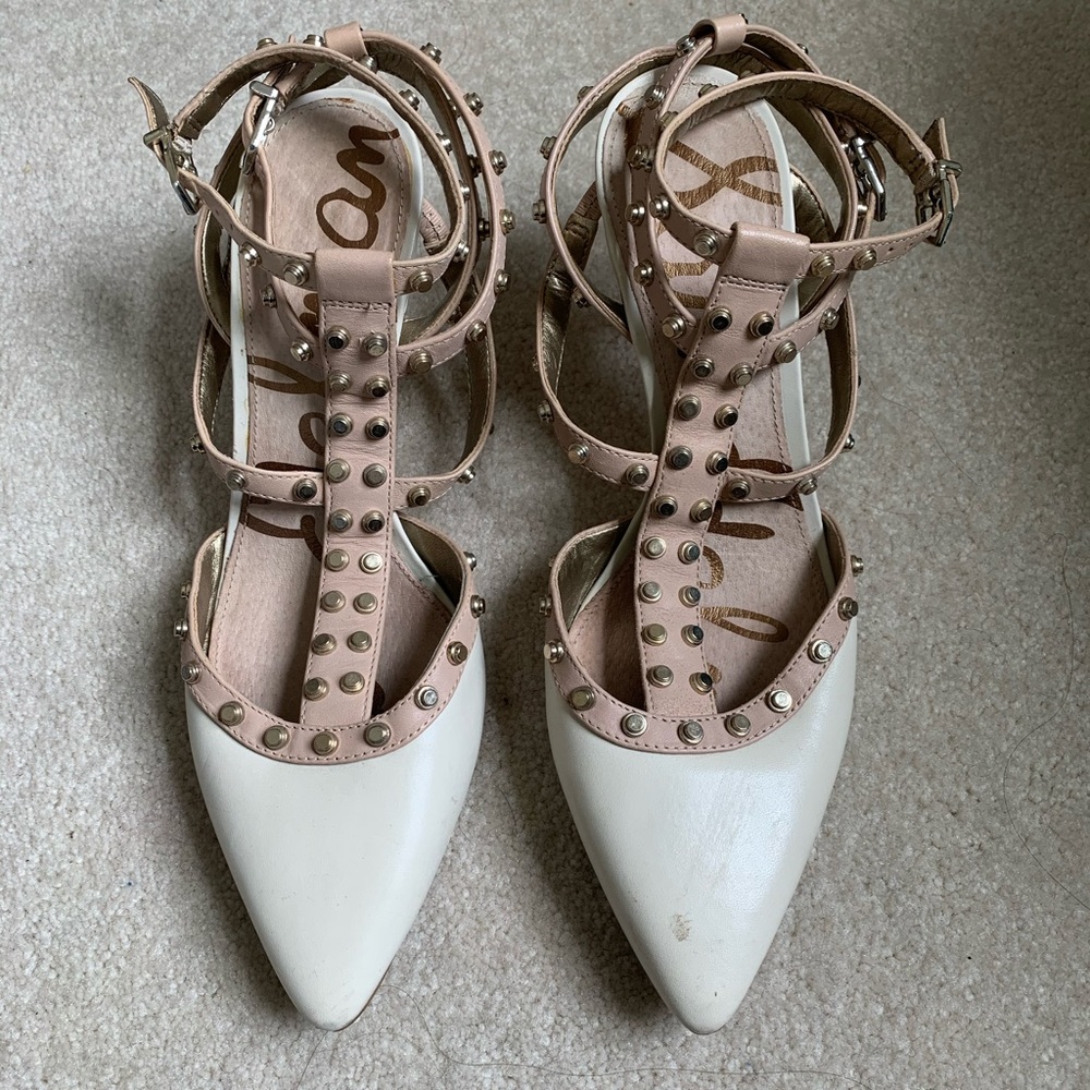 sam edelman nude studded heels